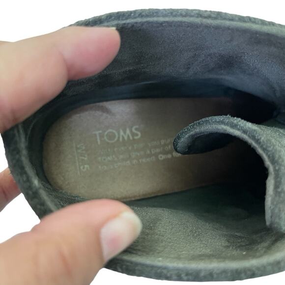Toms Faux Suede Lace Up Wedge Heel Ankle Boot Smokey Brown Size 7.5 Medium - Picture 6 of 8